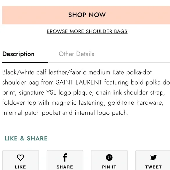 YSL Kate monogram polka dot black/cream shoulder bag ✨ final price ✨ 🎉HP🎉 - Picture 12 of 15